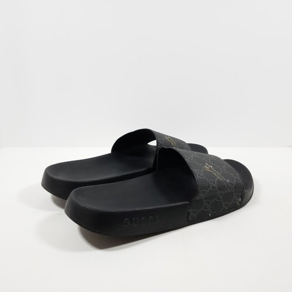 Gucci Tiger Print Slide Sandal - Black 12M - Picture 2 of 6